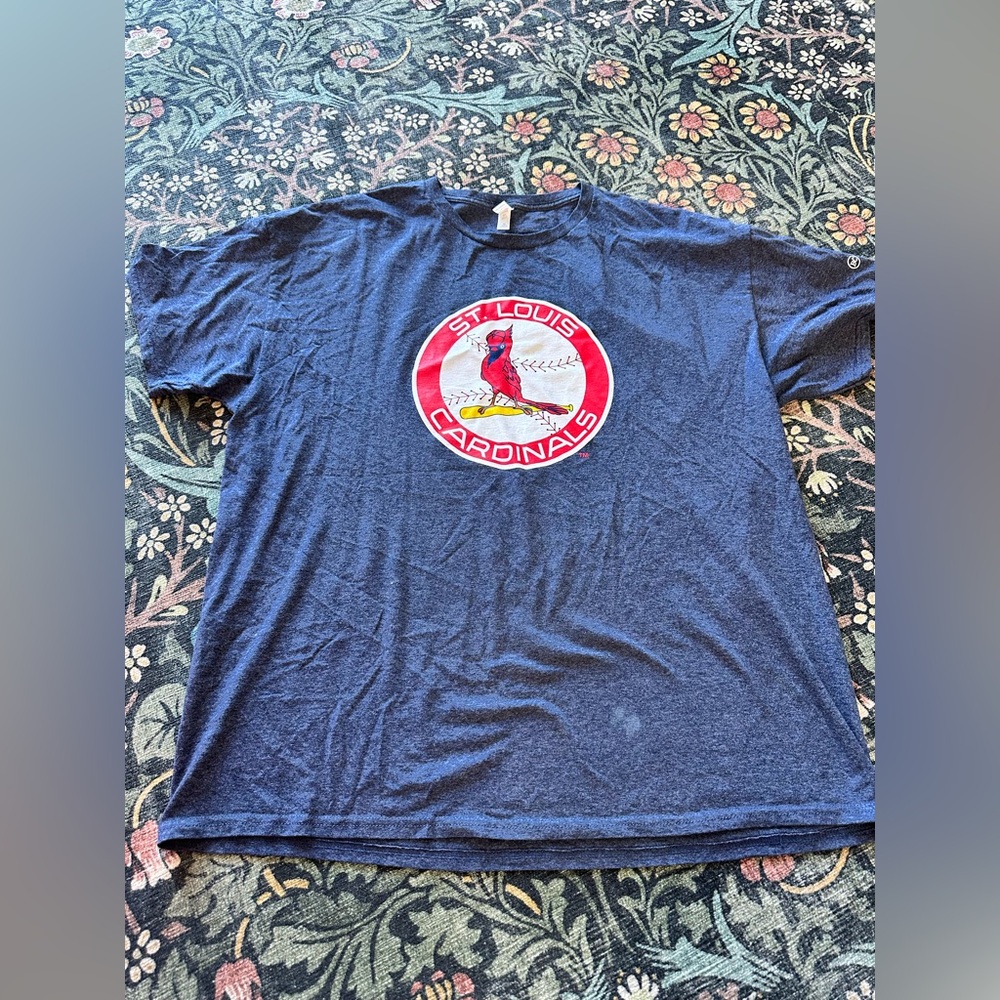 🔥 St. Louis Cardinals 1966 Throwback Logo Shirt Men's XL MLB Heather Blue